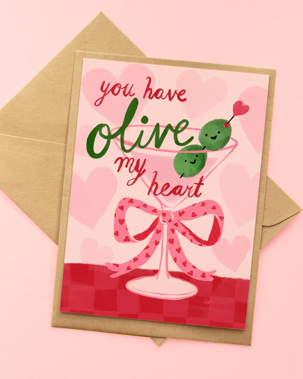 olive my heart greeting card