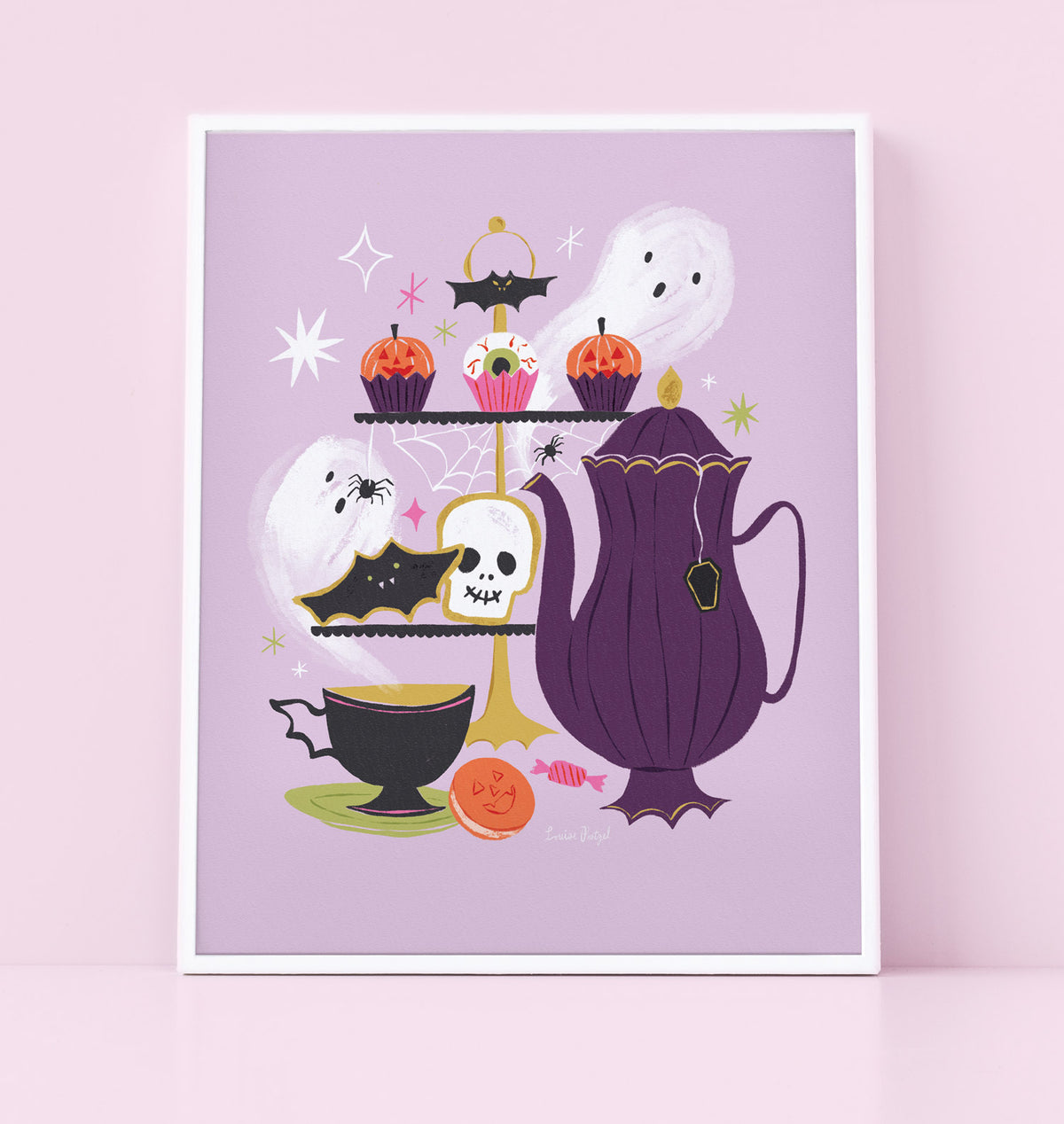 Halloween Tea Service Art Print Poster