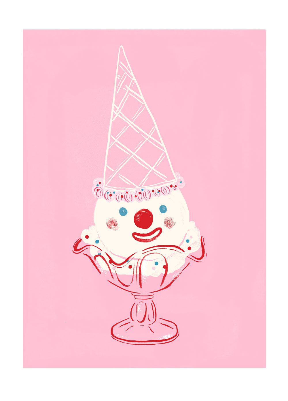 ice cream clown mini print