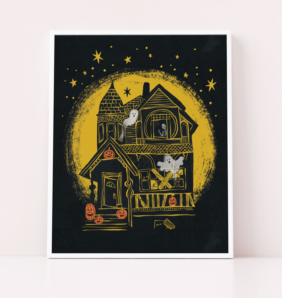 Haunted Halloween House Art Print Poster