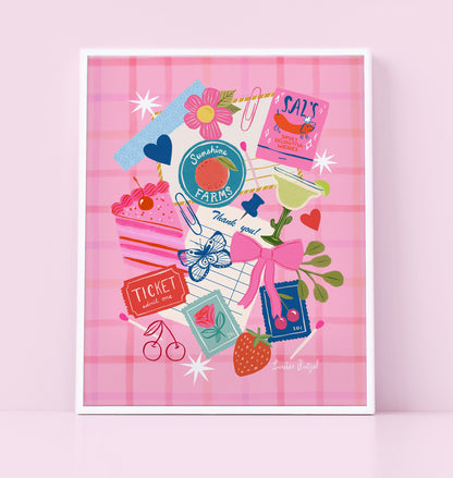 Junk Journal Spread - Art Print Poster