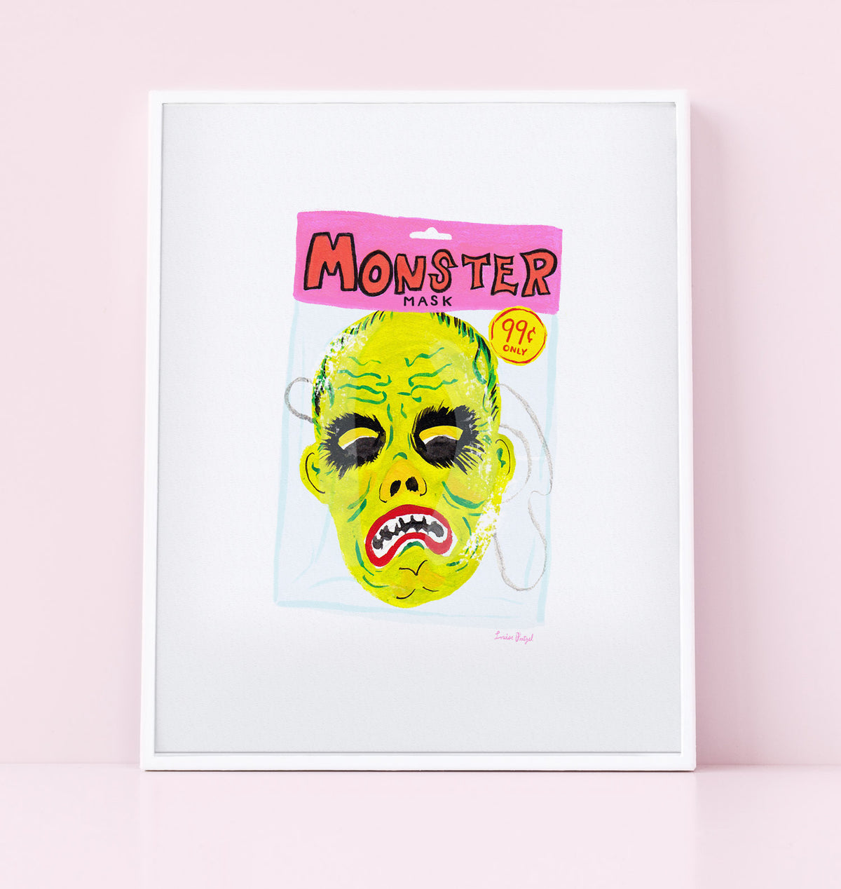 Monster Mask Halloween Art Print Poster