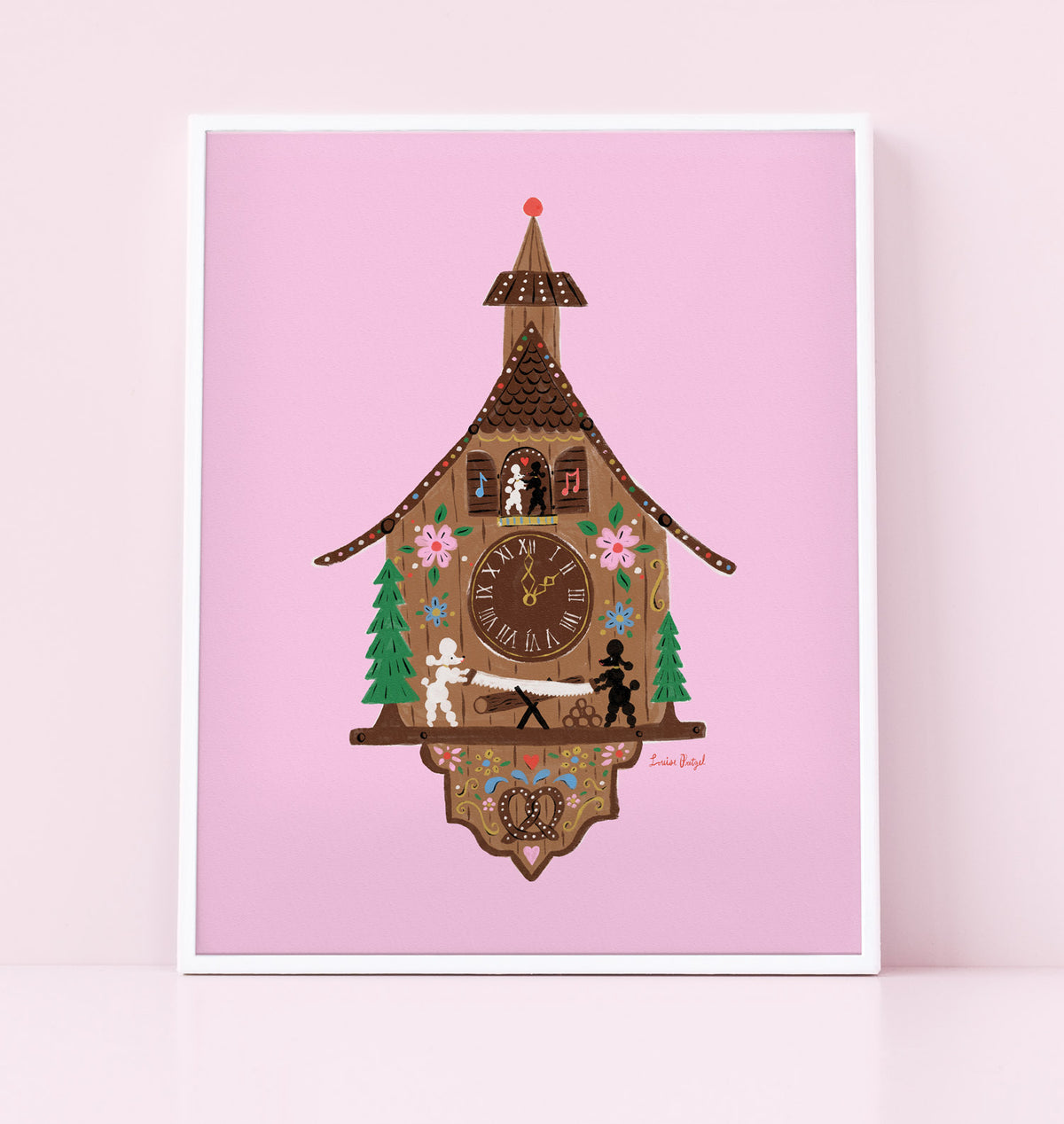 Poodle Chalet Art Print Poster