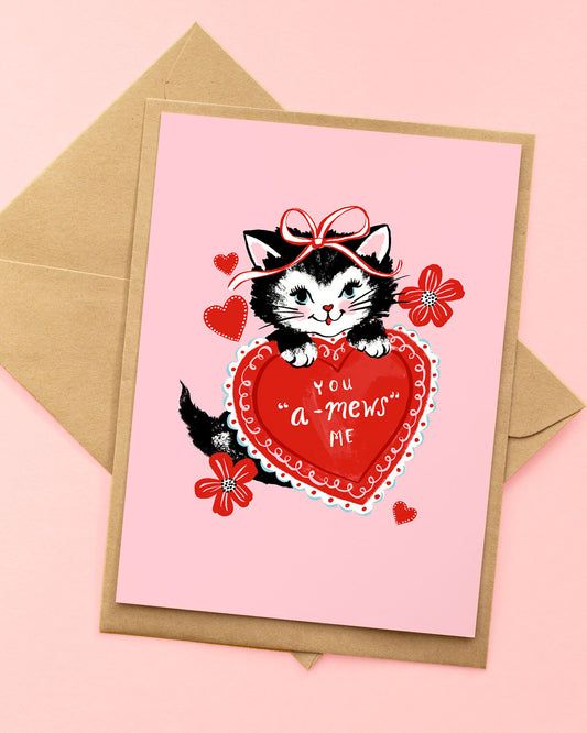 a-mews me greeting card