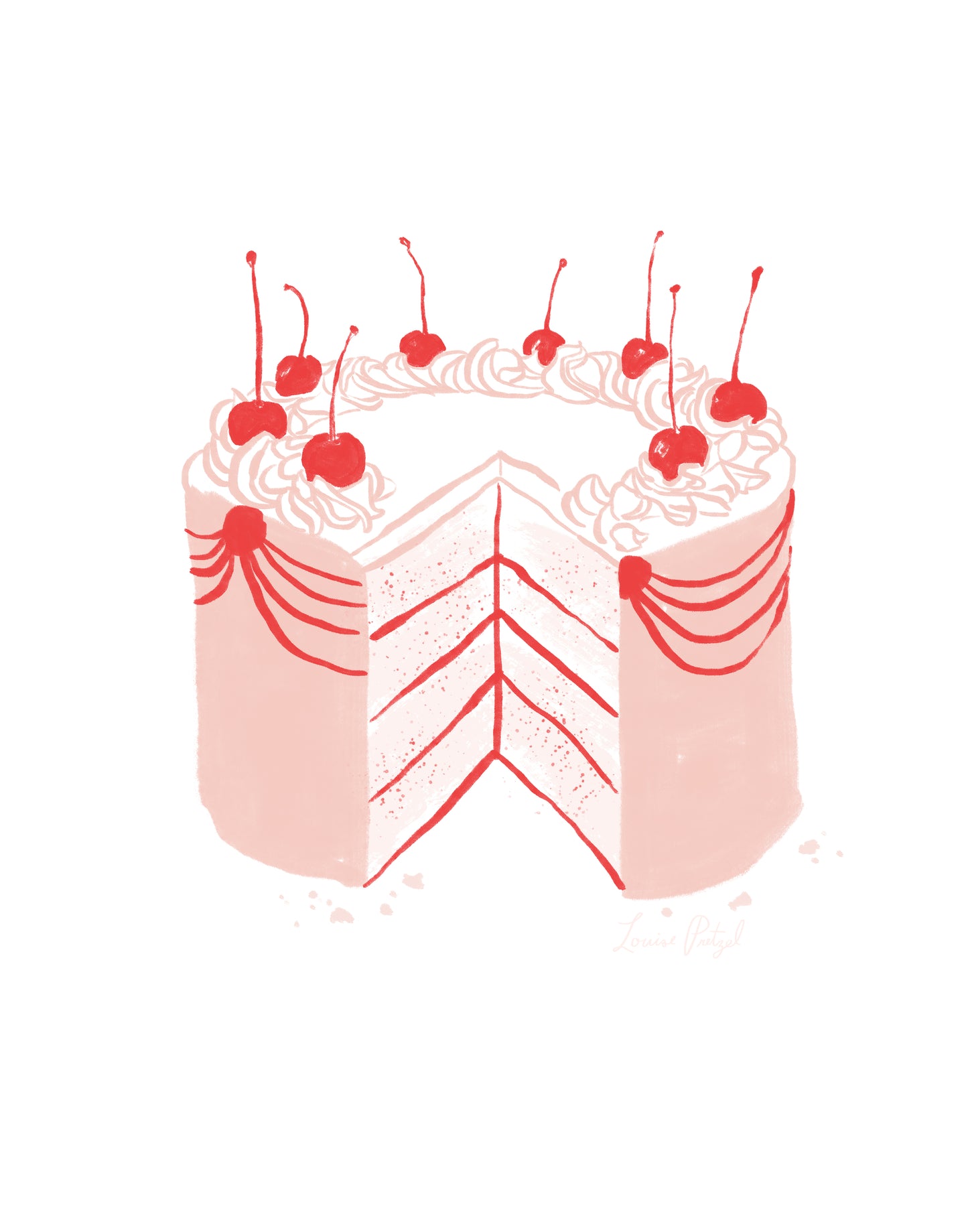 cherry cake art print