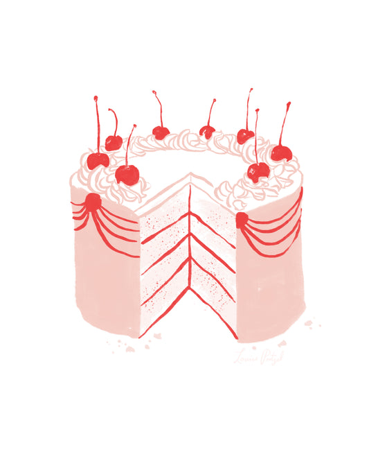 cherry cake art print