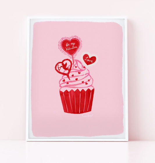 valentine's day cupcake print 8x10