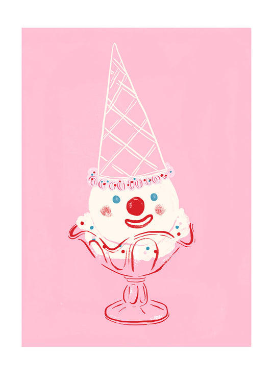 ice cream clown mini print