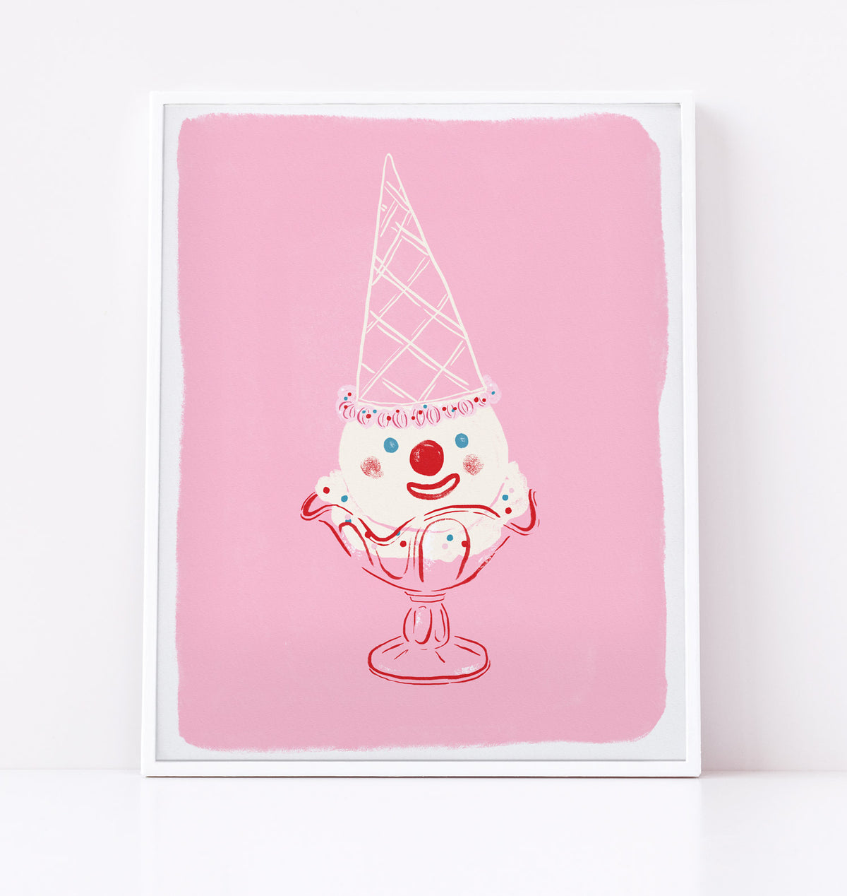Ice Cream Clown Art Print