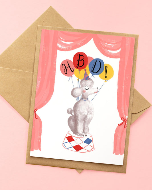 party poodle greeting card